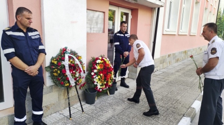 Почит към паметта на загиналия огнеборец Кръстьо Стоянов в Белово